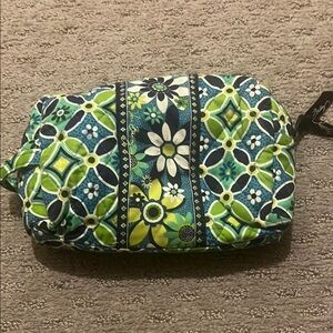 Vera Bradley Blue and Green Quilted Cosmetic Bag